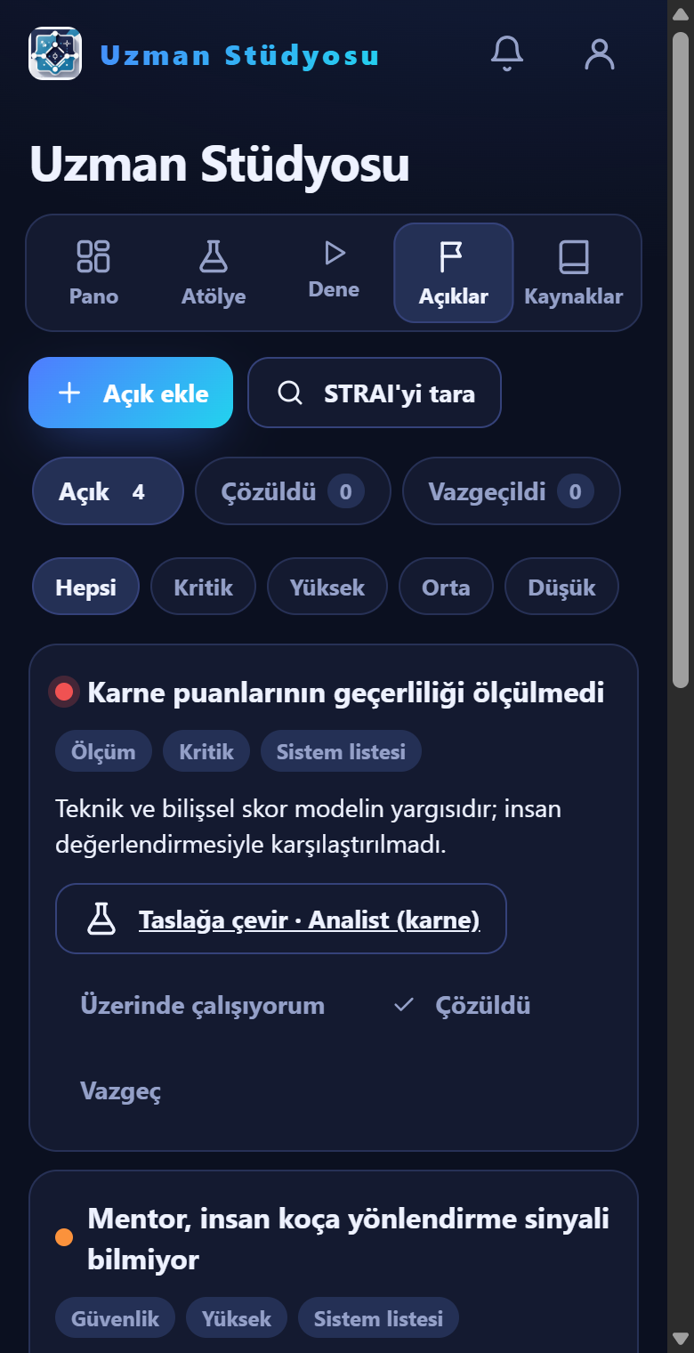 Açıklar listesi